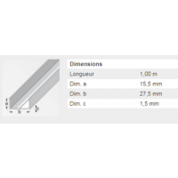  U RECT 15,5X27,5X1,5MM ALU 1M 