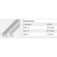  U RECT 15,5X27,5X1,5 ALU 2,5M 