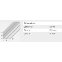 CORNIERE 15,5X1,5MM ALU 1M 