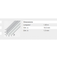  CORNIERE 19,5X1,5MM ALU 1M 
