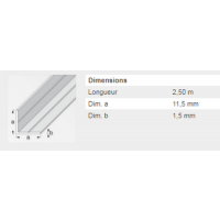  CORNIERE 11,5X1,5MM ALU 2,5M 