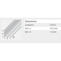  CORNIERE 15,5X1,5MM ALU 2,5M 