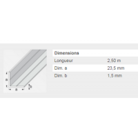  CORNIERE 23,5X1,5MM ALU 2,5M 