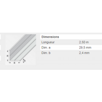 CORNIERE 29,5X2,4MM ALU 2,5M 