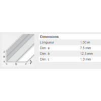  CORNIERE 7,5X12,5X1MM ALU 1M 