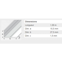  CORNIERE 15,5X27,5X1,5 ALU 1M 