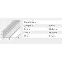  CORNIERE 19,5X35,5X1,5 ALU 1M 