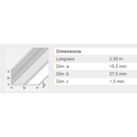  CORNIERE 15,5X27,5X1,5 ALU2,5M 