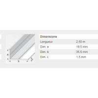  CORNIERE 19,5X35,5X1,5 ALU2,5M 