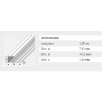  TUBE 1 AILE 7,5X14 ALU BRUT 1M 