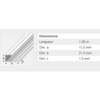  TUBE 1 AILE 11,5X21,5 ALU 1M 