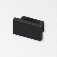  EMBOUT RECTAN 19,5MM NOIR 2PCS 