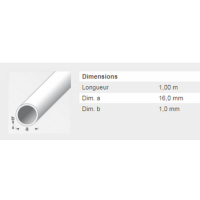  TUBE ROND 16X1MM ACIER PAF 1M 
