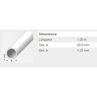  TUBE ROND 20X1,25 ACIER PAF 1M 