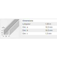  U 16X16X16X1,5MM ACIER PAF 1M 