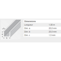  U 20X20X20X1,5MM ACIER PAF 1M 