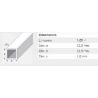  TUBE CARRE 12X12X1 ACIERPAF 1M 