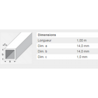  TUBE CARRE 14X14X1 ACIERPAF 1M 
