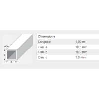 TUBE CARRE 16X16X1 ACIERPAF 1M 