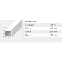  TUBE CARRE 20X20X1,5ACIERPAF1M 