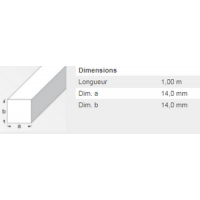  CARRE 14X14MM ACIER LAMINE 1M 