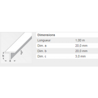  T 20X20X3MM ACIER LAMINE 1M 
