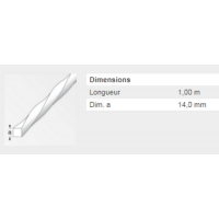  CARRE TORSADE 14X14MM ACIER 1M 