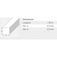  CARRE 6X6MM ACIER ETIRE 1M 