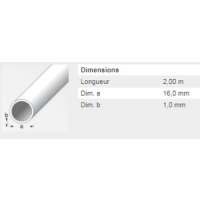  TUBE ROND 16X1MM ACIER PAF 2M 