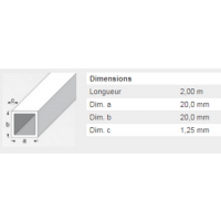  TUBE CARRE 20X20X1,5ACIERPAF2M 