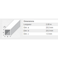  TUBE CARRE 25X25X1,5ACIERPAF2M 
