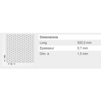  TOLE PERF ROND 1.5 ALUARGT 25X 