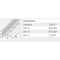  CORNIERE PERFO35,5X65,6 ZING1M 