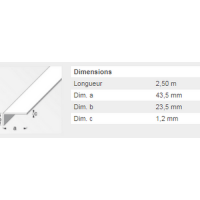  CORNIERE 23,5X43,5 ZINGUE 2,5M 