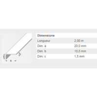  CORNIERE 20X10 ALU ARGENT 2M 