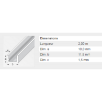  U 10X11,5X1,5 ALU ARGENT 2M 