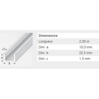  U 10X22,5X1,5 ALU ARGENT 2M 