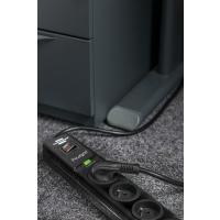  BLOC PRISES 3PC+2USB HUGO NOIR 