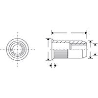 ECROU A SERTIR M6 ACIER 30MM 