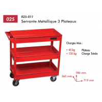  SERVANTE METALLIQUE 3 PLATEAUX 