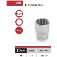  DOUILLES 1/2" 12 PANS 18MM 