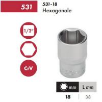  DOUILLES 1/2" 6 PANS 18MM 