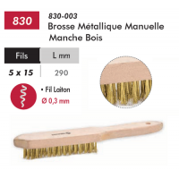  BROSSE METALLIQUE MANCHE BOIS 