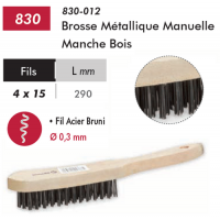  BROSSE METALLIQUE MANCHE BOIS 