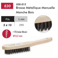  BROSSE METALLIQUE MANCHE BOIS 