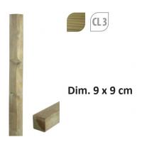  POTEAU ECRAN BOIS 9X9X240CM 