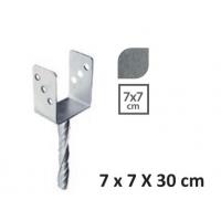  SUPPORT POTEAU 7X7X30CM SCELL 