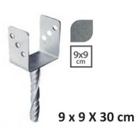  SUPPORT POTEAU 9X9X30CM SCELL 