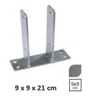  PIED GALVA U 9X9X15CM A VISSER 