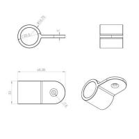  SUPPORT TABLET ACIER NOIR 25MM 